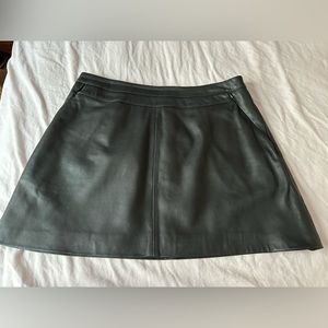 Halogen 100% lambskin mini skirt
